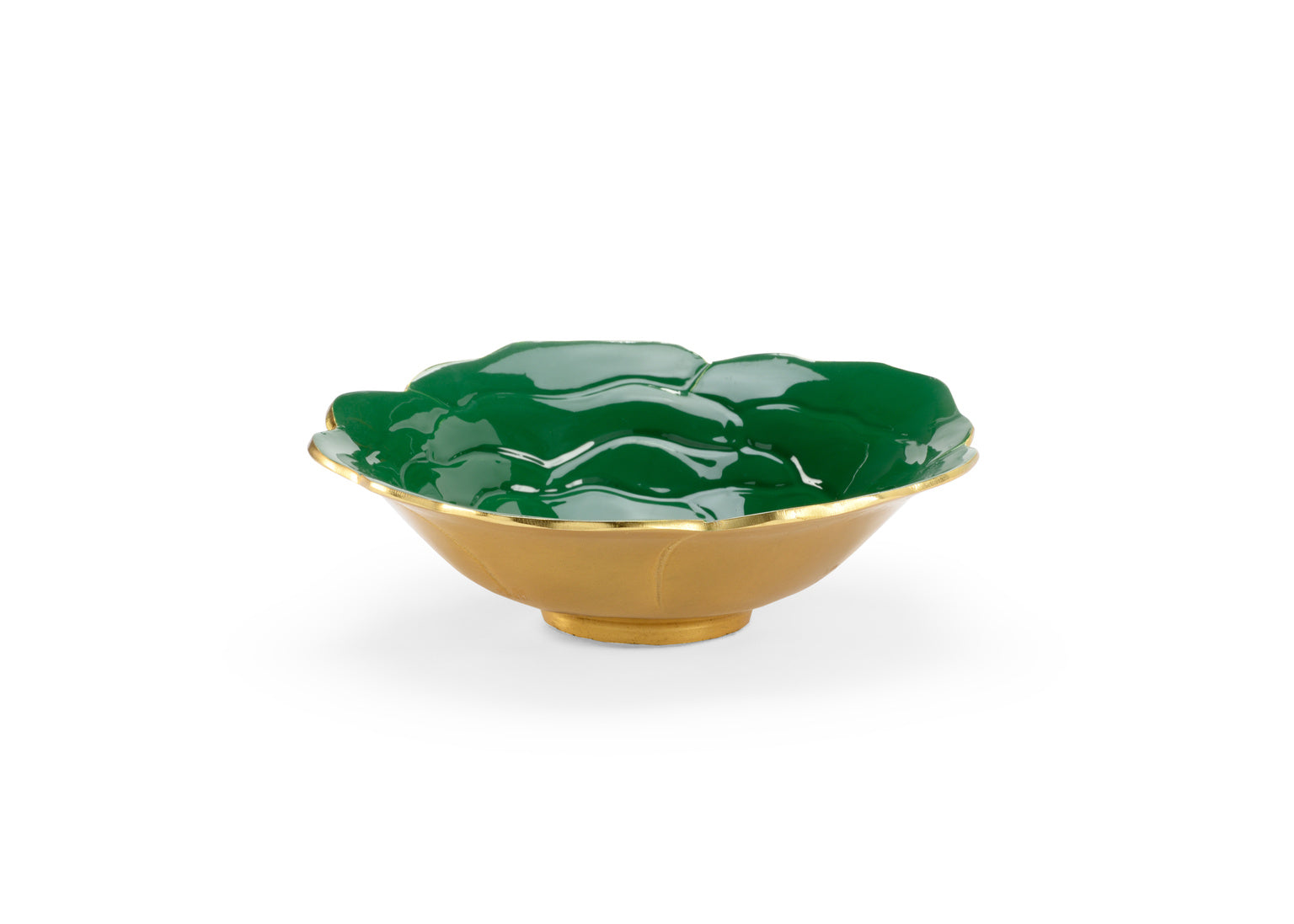 Enameled Bowl with Metallic Gold-Decorative Bowl-Nautical Decor and Gifts