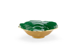Enameled Bowl with Metallic Gold-Decorative Bowl-Nautical Decor and Gifts