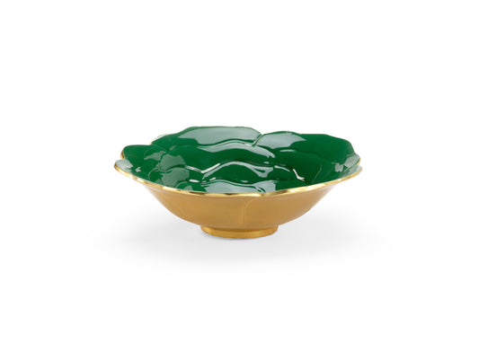 Enameled Bowl with Metallic Gold-Decorative Bowl-Nautical Decor and Gifts