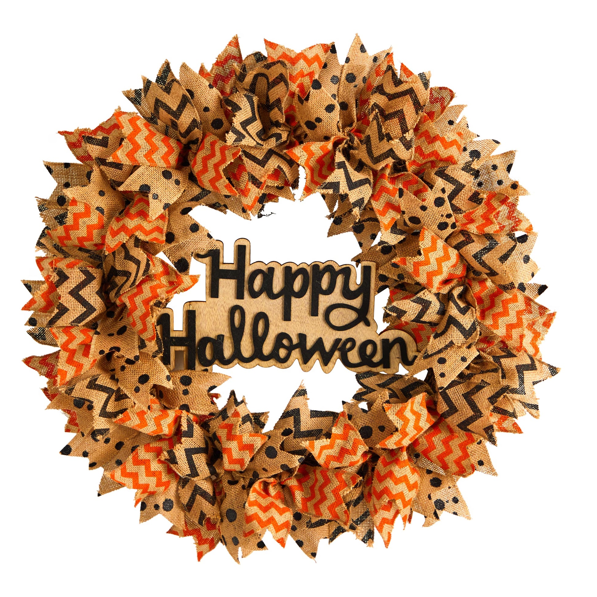 30” Halloween Burlap Ribbon Wreath-Nautical Decor and Gifts