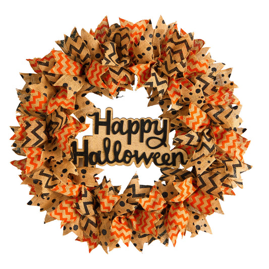 30” Halloween Burlap Ribbon Wreath-Nautical Decor and Gifts