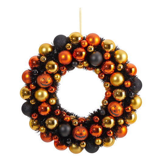 19” Halloween Shatterproof Jack O'lantern Pumpkin Ornament Wreath-Nautical Decor and Gifts