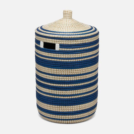Arley Seagrass Hamper With Lid-Nautical Decor and Gifts