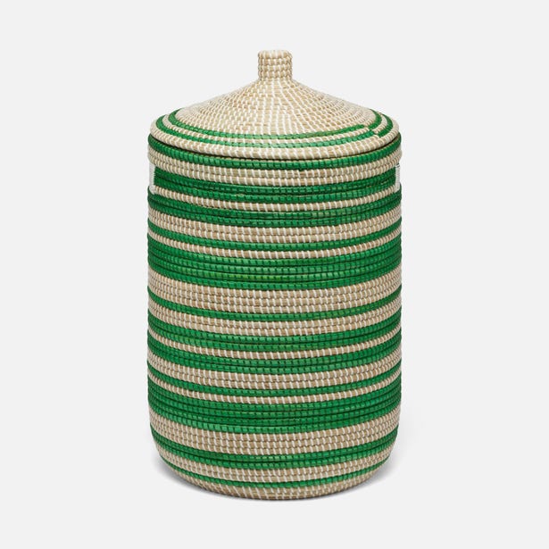 Arley Seagrass Hamper With Lid-Nautical Decor and Gifts