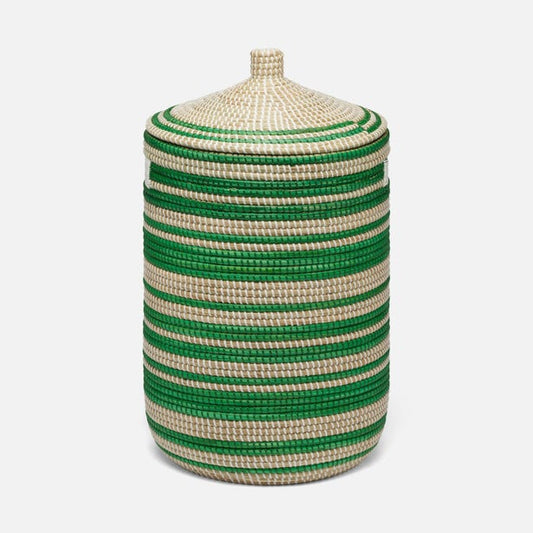Arley Seagrass Hamper With Lid-Nautical Decor and Gifts
