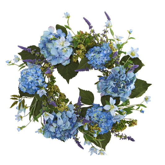 24" Hydrangea Wreath-Nautical Decor and Gifts