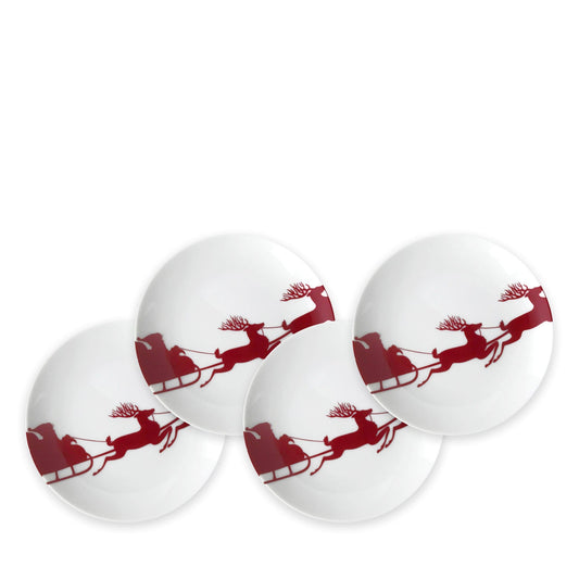 Sleigh Porcelain Canapés Plates Set of 4-Nautical Decor and Gifts
