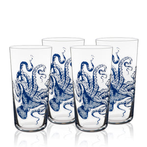 Octopus Tall Drinking Glasses-Nautical Decor and Gifts