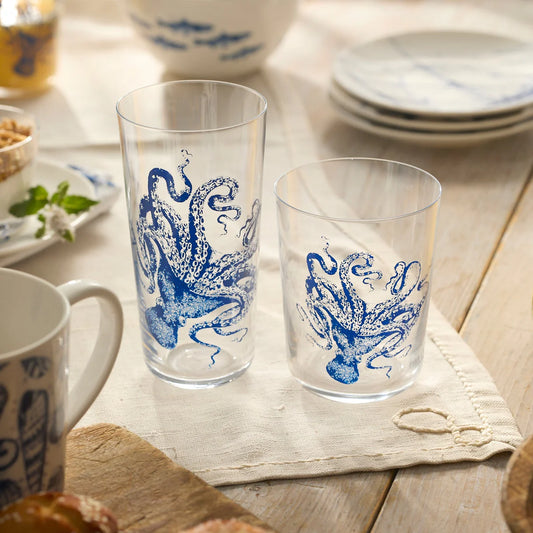 Octopus Short Drinking Glasses-Nautical Decor and Gifts