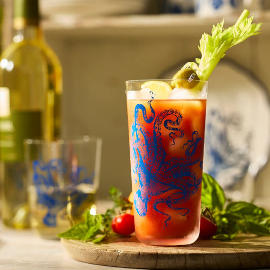 Octopus Tall Drinking Glasses-Nautical Decor and Gifts
