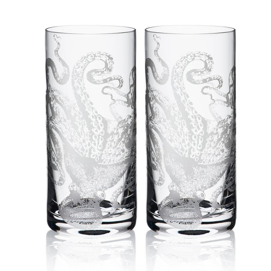 Octopus Highball Glasses-Nautical Decor and Gifts