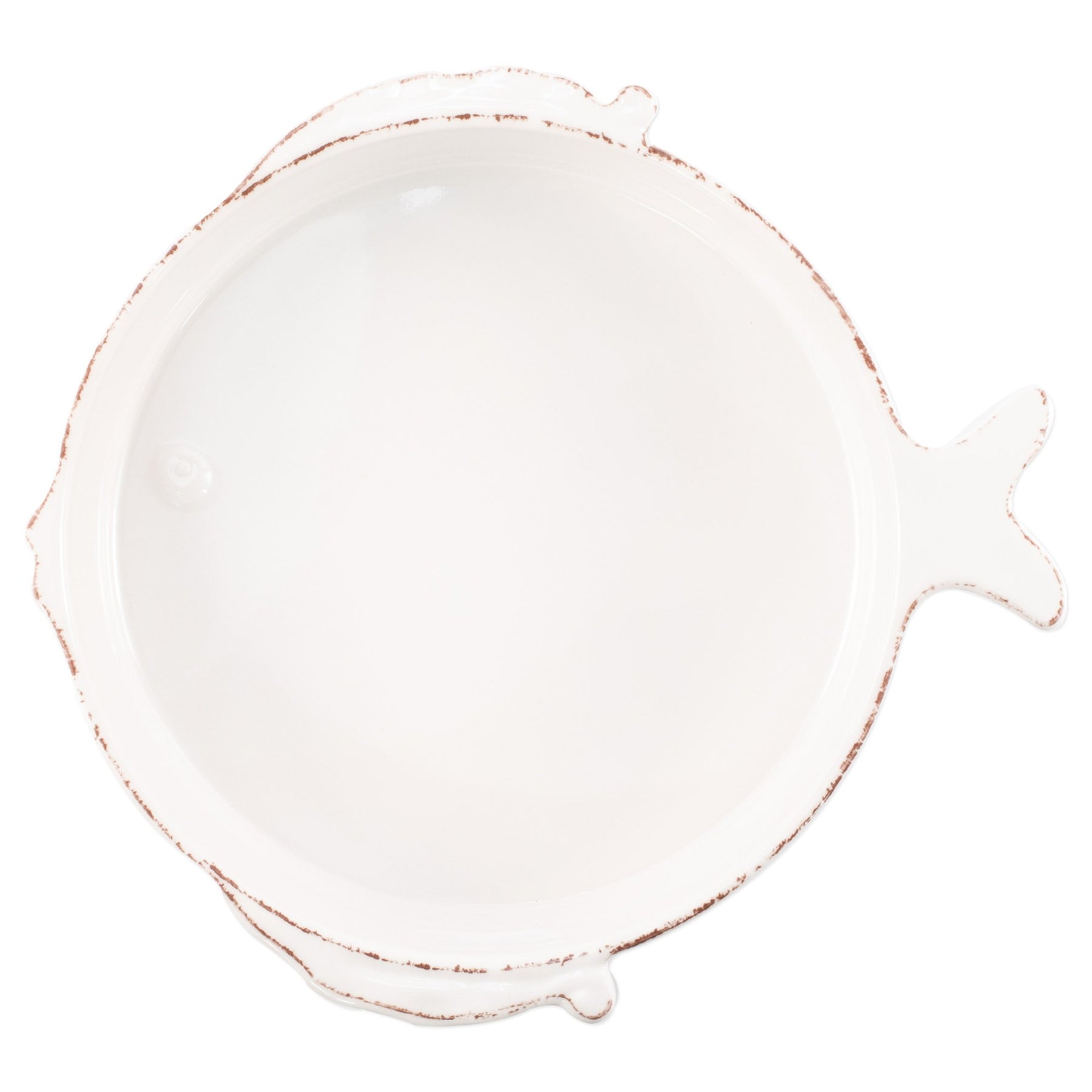 Melamine Lastra Fish White Medium Serving Bowl-Nautical Decor and Gifts