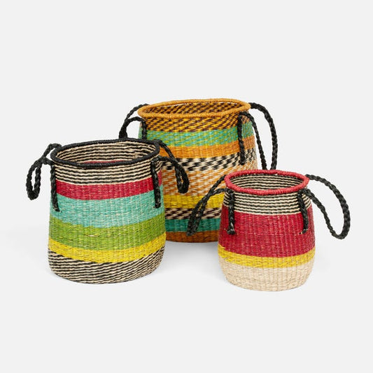 Millbrae Seagrass Baskets- Set of 3-Nautical Decor and Gifts