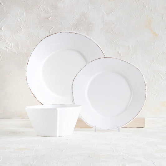 Melamine Lastra White Three-Piece Place Setting-Nautical Decor and Gifts