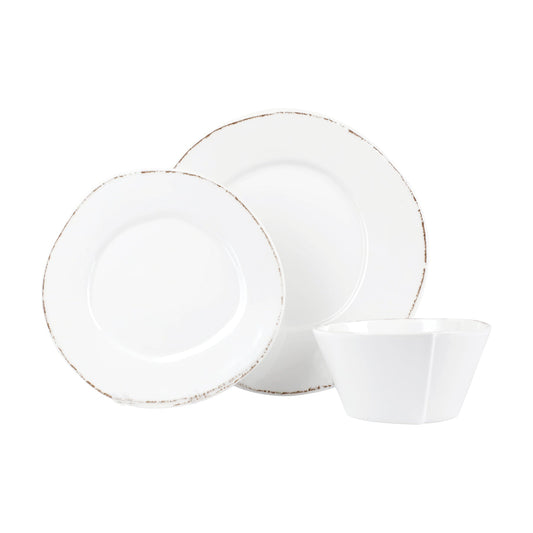 Melamine Lastra White Three-Piece Place Setting-Nautical Decor and Gifts
