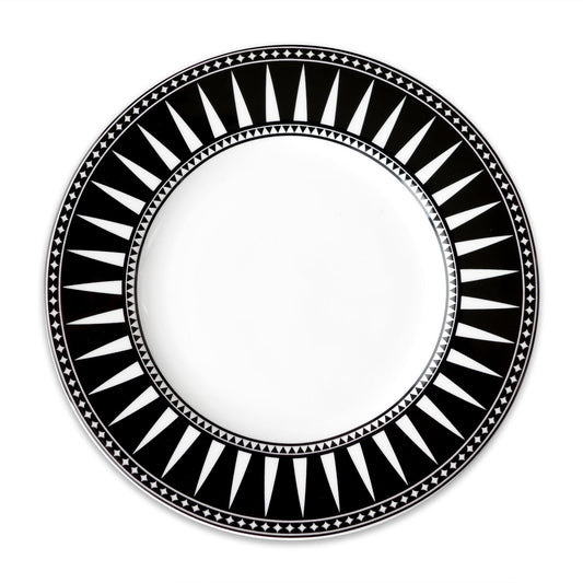 Marrakech Black Rimmed Dinner Plate-Nautical Decor and Gifts
