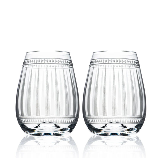Marrakech Stemless Wine Glasses - Set of 2-Nautical Decor and Gifts