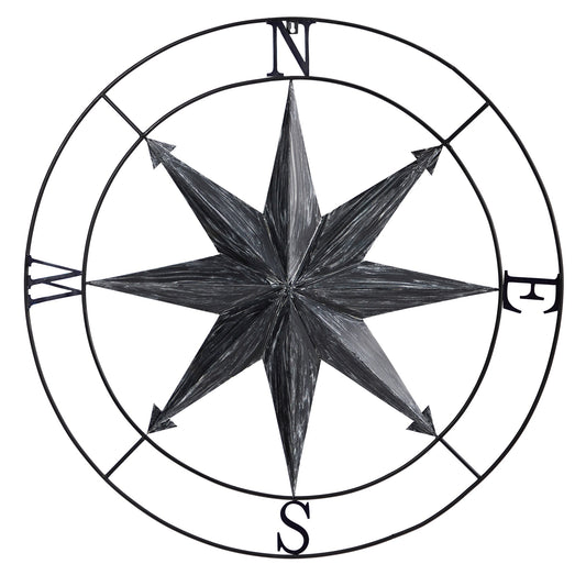 Nautical Metal Compass Wall Art Decor-wall art-Nautical Decor and Gifts