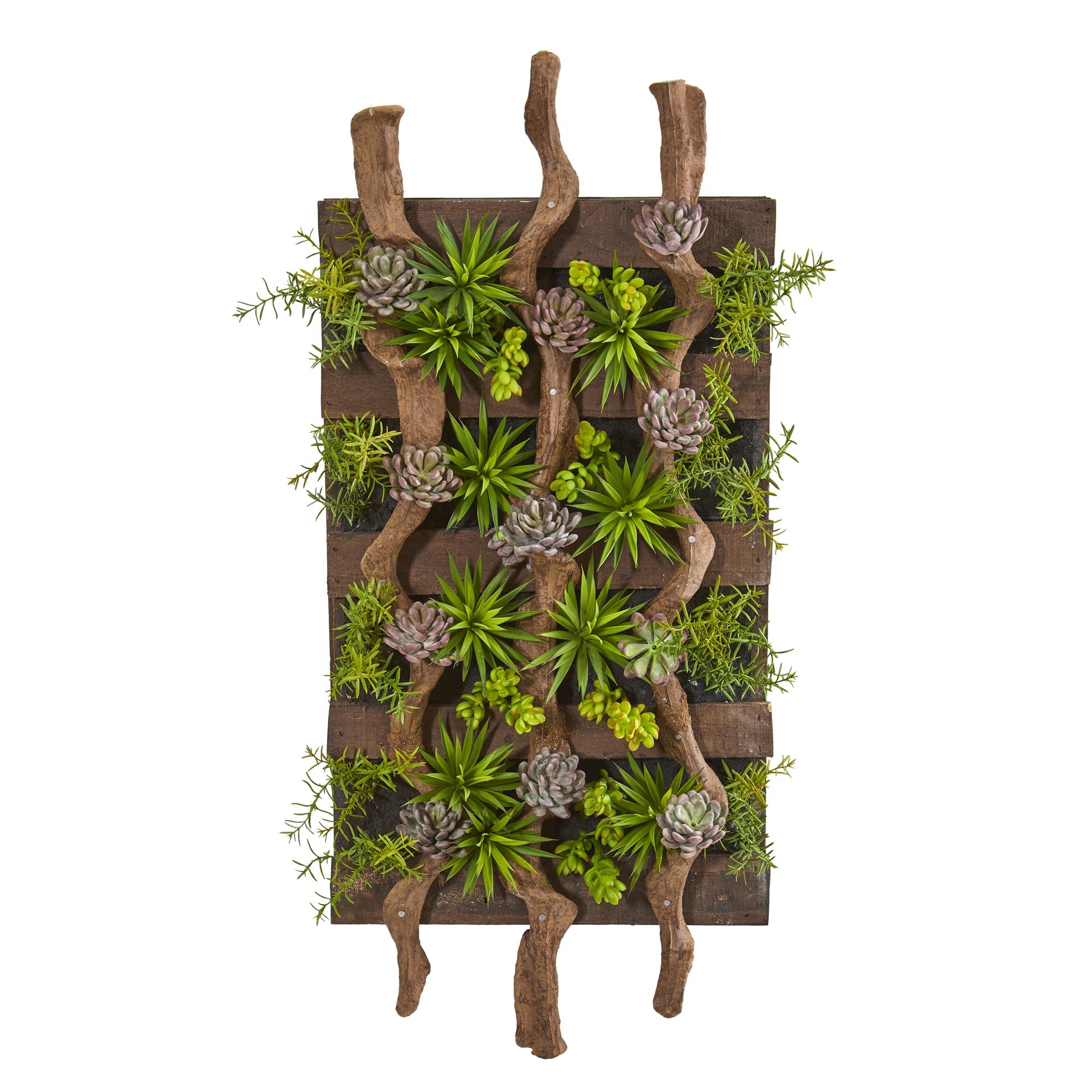 41” x 19” Mixed Succulent Artificial Living Wall-Faux Plant-Nautical Decor and Gifts