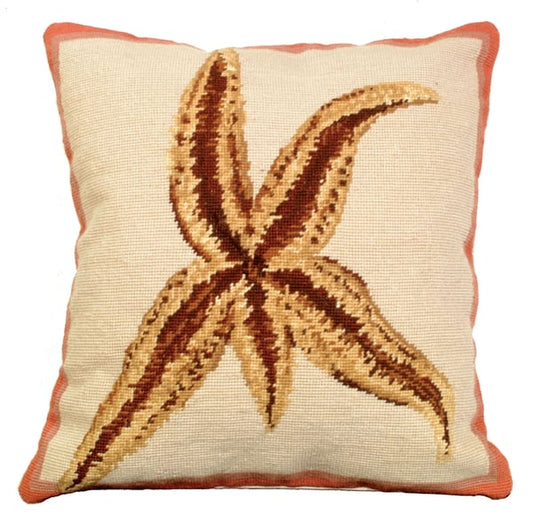 Sea Star Needlepoint Pillow-Pillow-Nautical Decor and Gifts