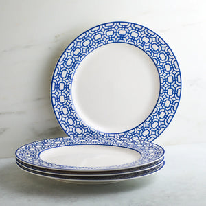 Garden Gate Rimmed Dinner Plate - Set of 4-Nautical Decor and Gifts