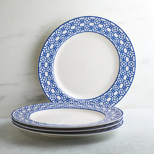 Garden Gate Rimmed Dinner Plate - Set of 4-Nautical Decor and Gifts