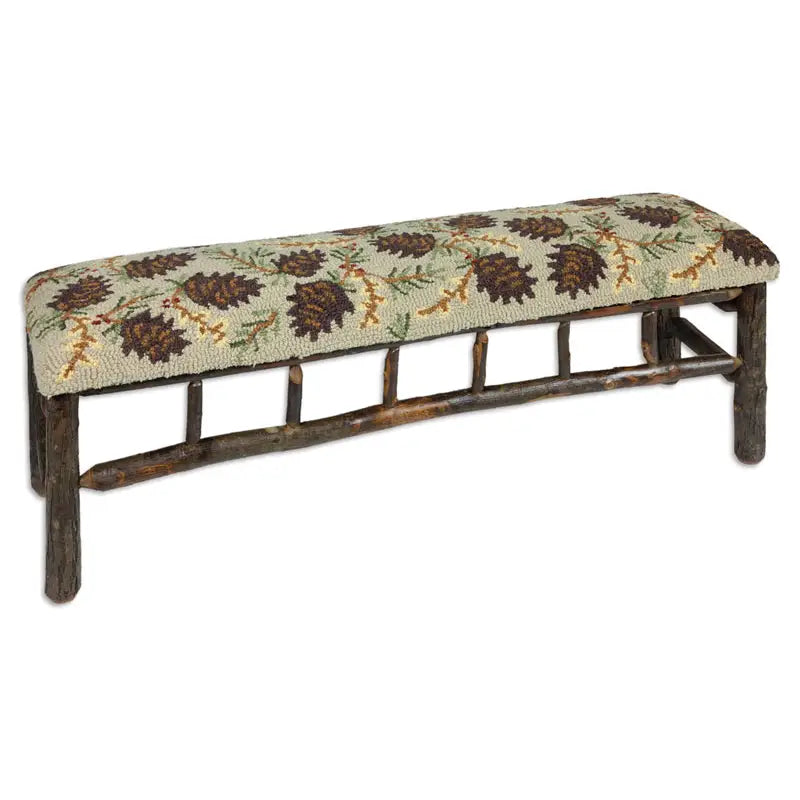Northwoods Pinecone - Hickory Bench-Bench-Nautical Decor and Gifts