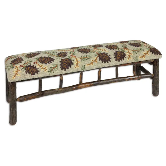Northwoods Pinecone - Hickory Bench-Bench-Nautical Decor and Gifts