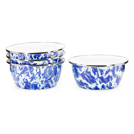 Enamel Salad Bowls - Set of 4-Bowl-Nautical Decor and Gifts