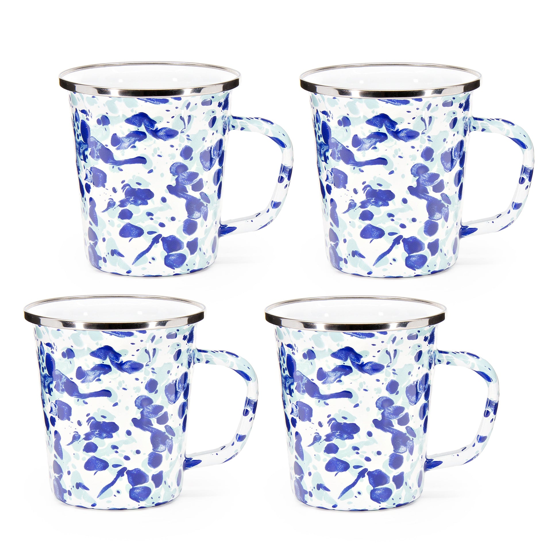 Enamel Latte Mugs - Set of 4-Mug-Nautical Decor and Gifts