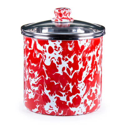 Red Swirl Canister-Bowls-Nautical Decor and Gifts