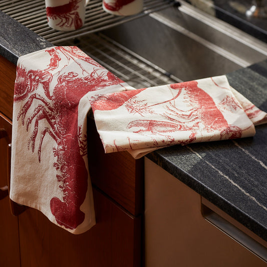 Red Lobster Kitchen Towels - Sets-Nautical Decor and Gifts