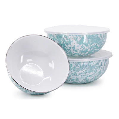 Sea Glass Swirl Mixing Bowls - Set of 3-Mixing Bowls-Nautical Decor and Gifts