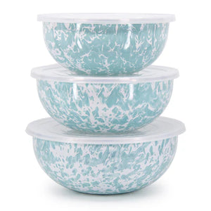 Sea Glass Swirl Mixing Bowls - Set of 3-Mixing Bowls-Nautical Decor and Gifts