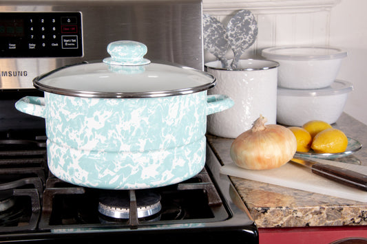 Sea Glass Swirl 6 Qt Stock Pot-Pot-Nautical Decor and Gifts