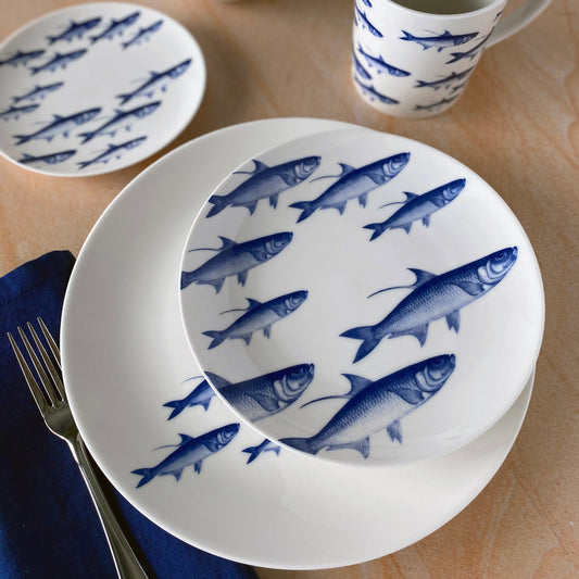 School of Fish Dinner Plate-Nautical Decor and Gifts