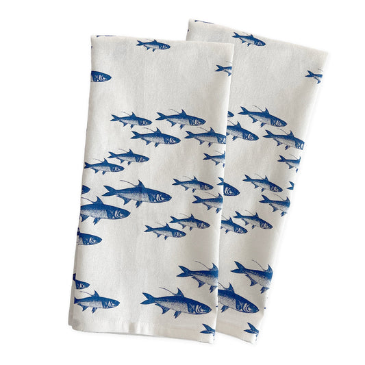 School of Fish Kitchen Towels - Set of 2-Nautical Decor and Gifts