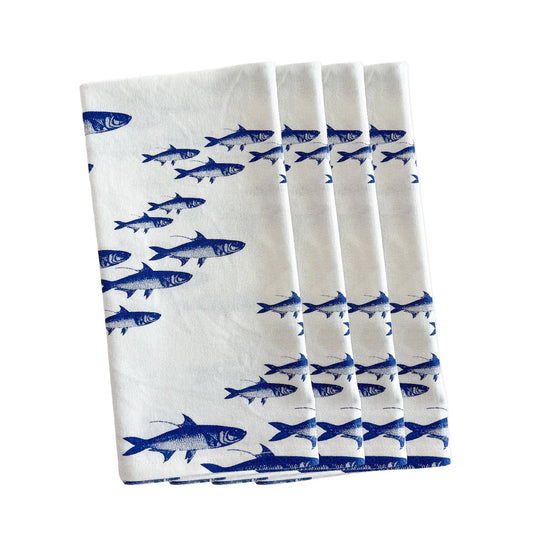 School of Fish Dinner Napkins, Set of 4-Nautical Decor and Gifts