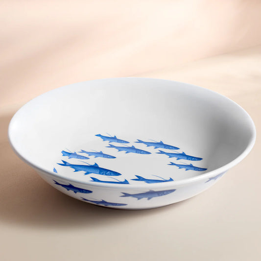 School of Fish Melamine Serving Bowl-Nautical Decor and Gifts