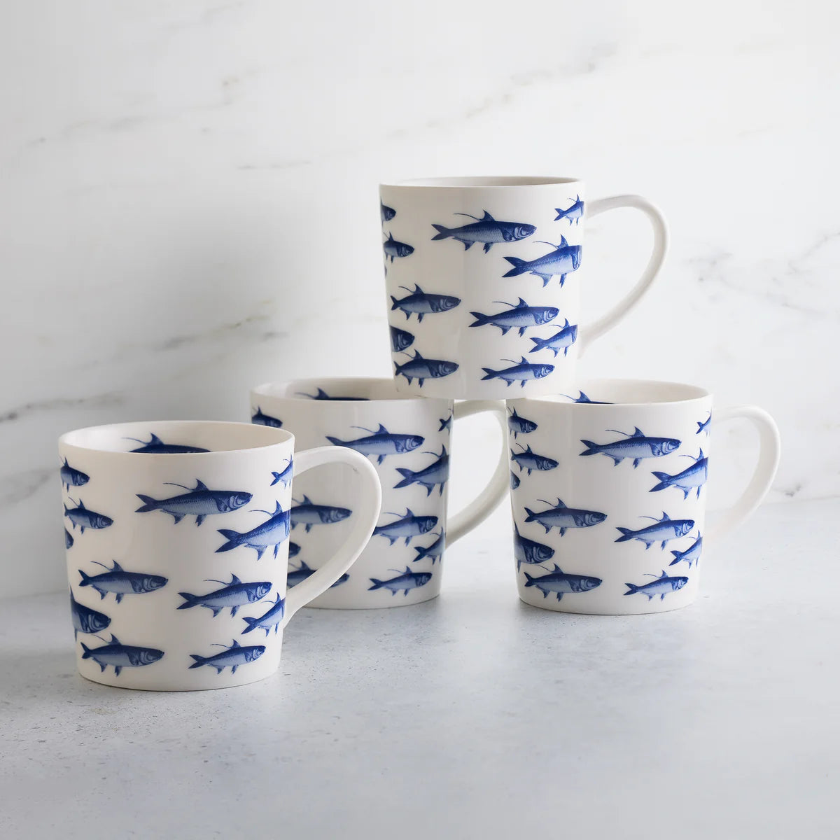 School of Fish Mug - Set of 4-Nautical Decor and Gifts