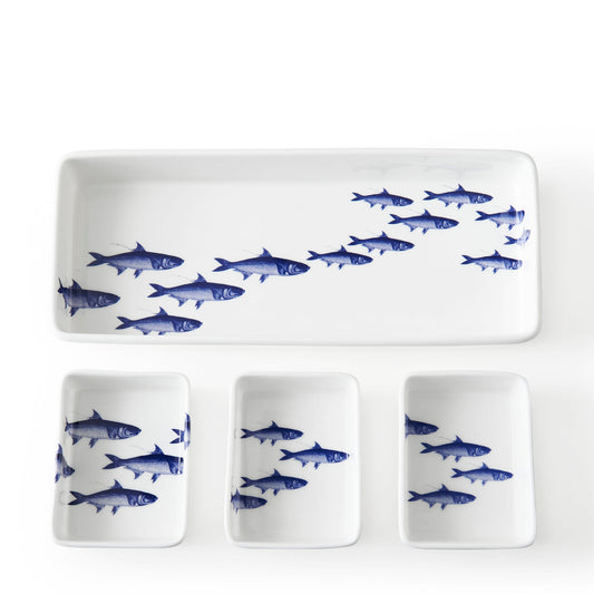 School of Fish Nested Appetizer Tray Set-Nautical Decor and Gifts
