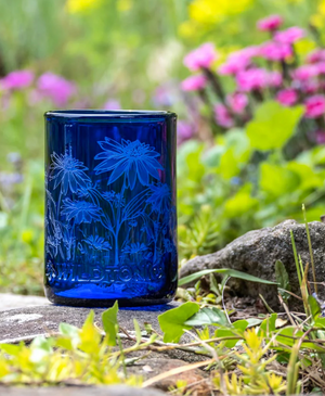 Wildflowers Blue Repurposed Tumbler - 12 oz-Nautical Decor and Gifts