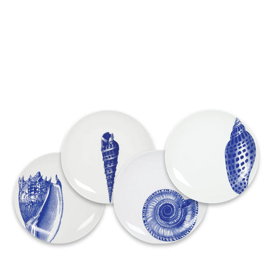 Shells Small Plates Set of 4-Nautical Decor and Gifts