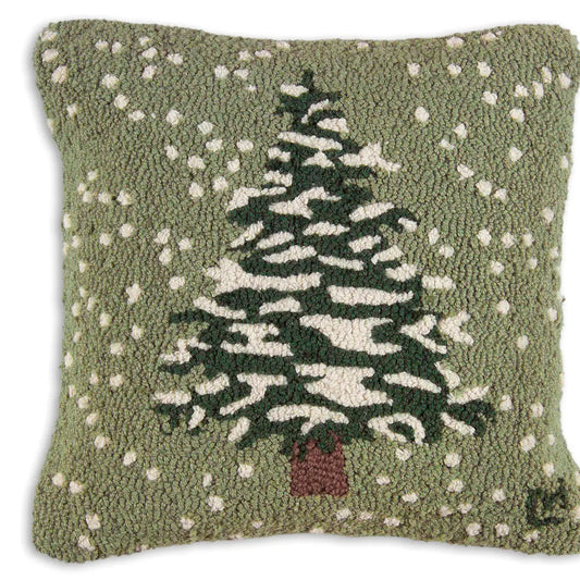 Snow Flurries Tree Wool Pillow-Pillow-Nautical Decor and Gifts