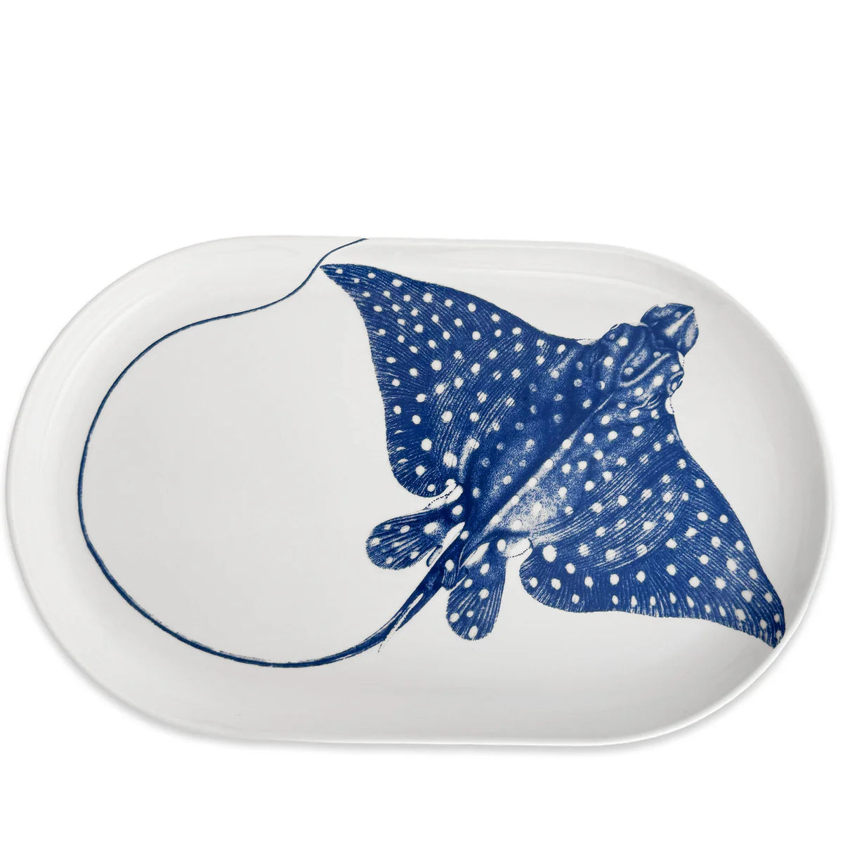 Stingray Large Coupe Oval Platter-Nautical Decor and Gifts