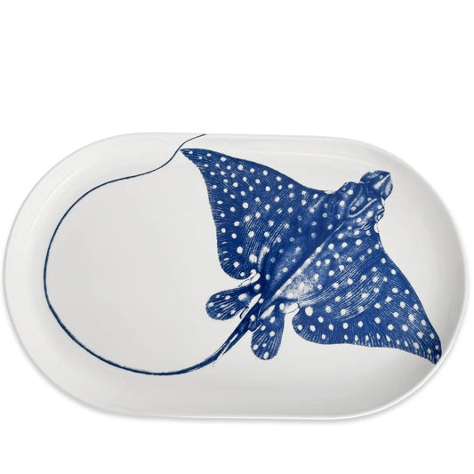 Stingray Large Coupe Oval Platter-Nautical Decor and Gifts