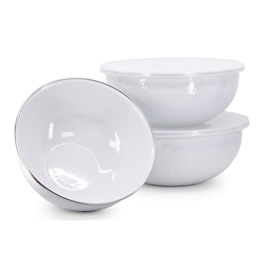 Enamel Mixing Bowls - Set of 3-Mixing Bowls-Nautical Decor and Gifts