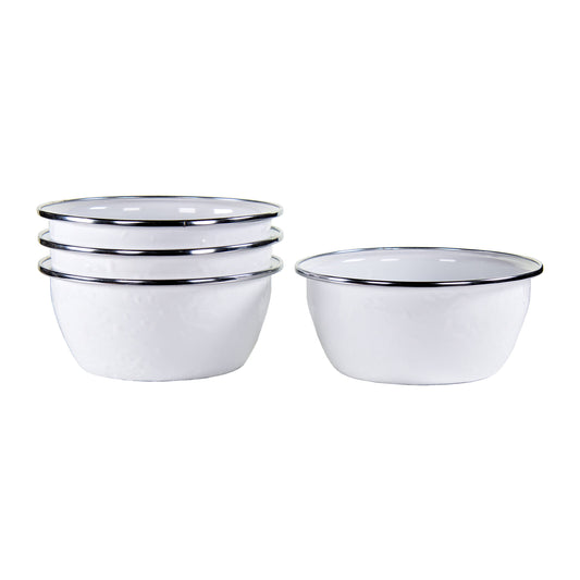 Classic White Salad Bowls - Set of 4-Bowl-Nautical Decor and Gifts
