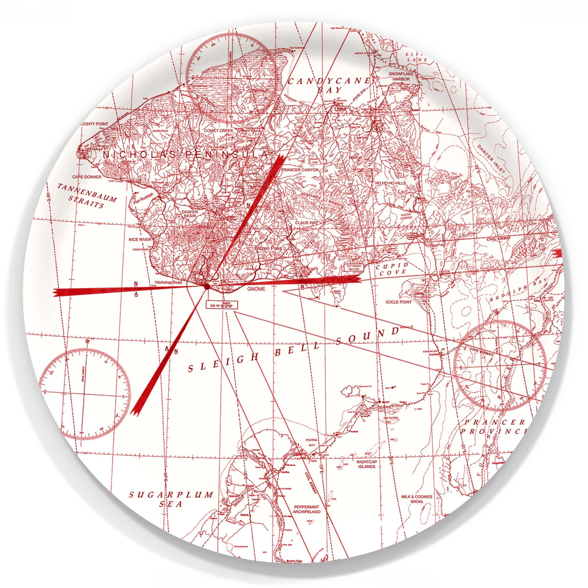 Holiday Hunt Large Round Birchwood Tray-Nautical Decor and Gifts