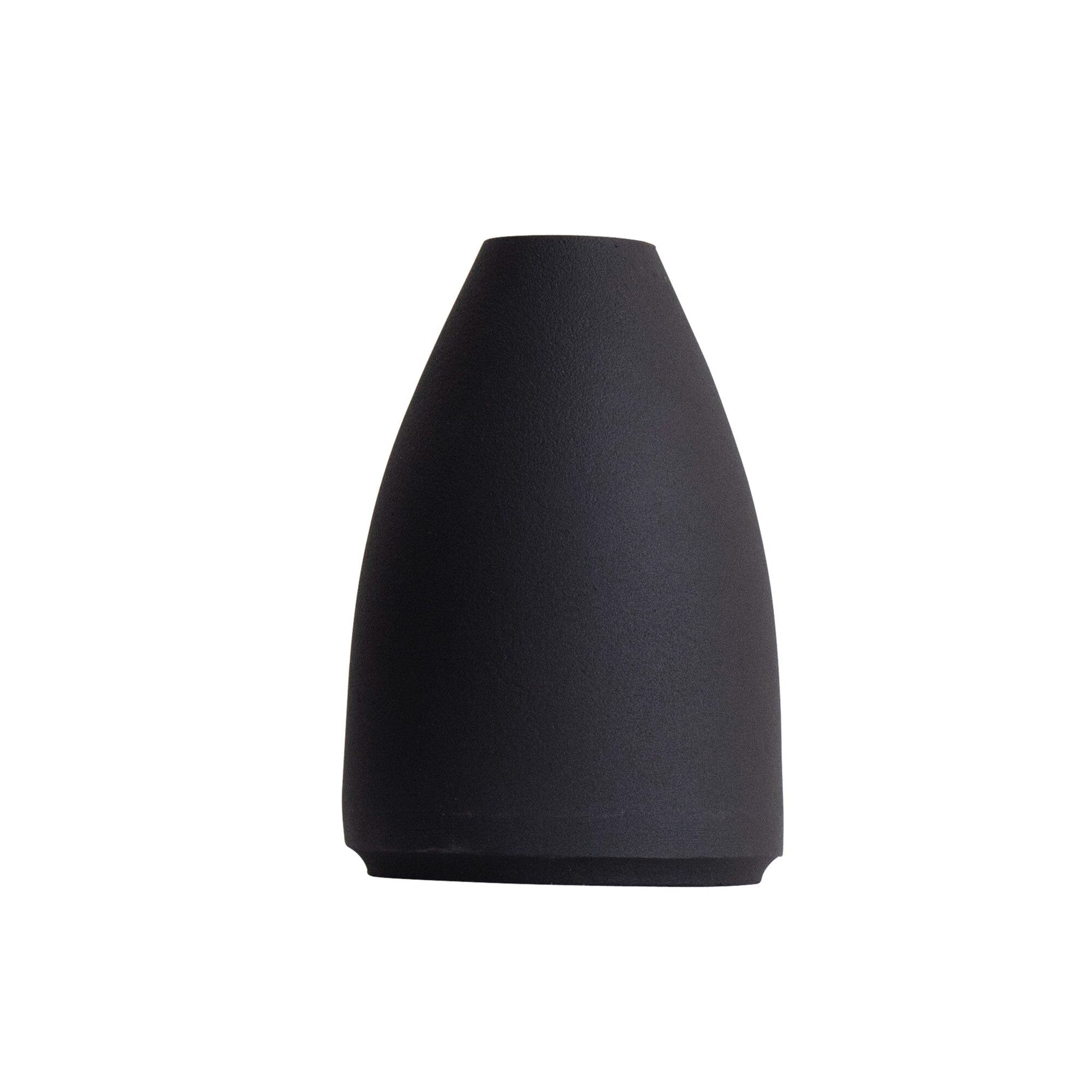 10” Cone Stone Vase Black Matte-Nautical Decor and Gifts